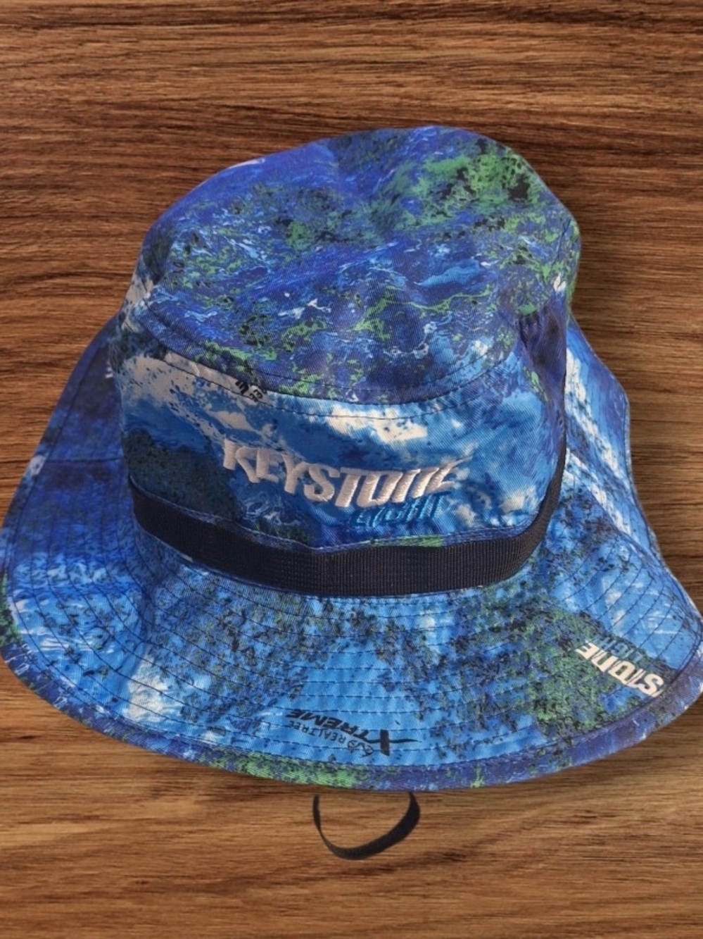 Realtree Blue and Green Tie-Dye Bucket Hat with Black Band